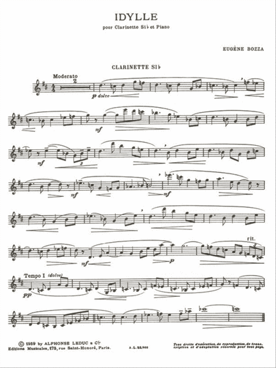 Idylle (clarinet & Piano) Clarinet Solo scores gallery preview page 2
