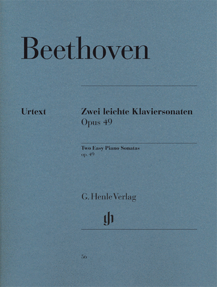 Book cover for 2 Easy Piano Sonatas: No. 19 in G Minor Op. 49, No. 1 and No. 20 in G Major Op. 49, No. 2