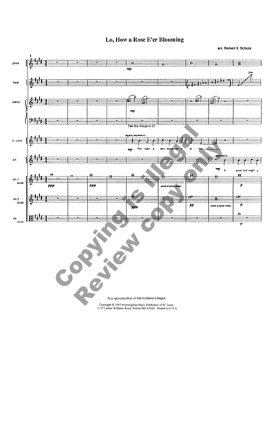 Lo, How a Rose E'er Blooming (Full Score)
