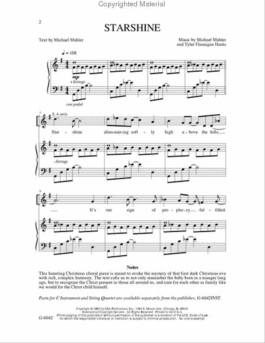 Starshine Starshine 4-Part scores gallery preview page 2
