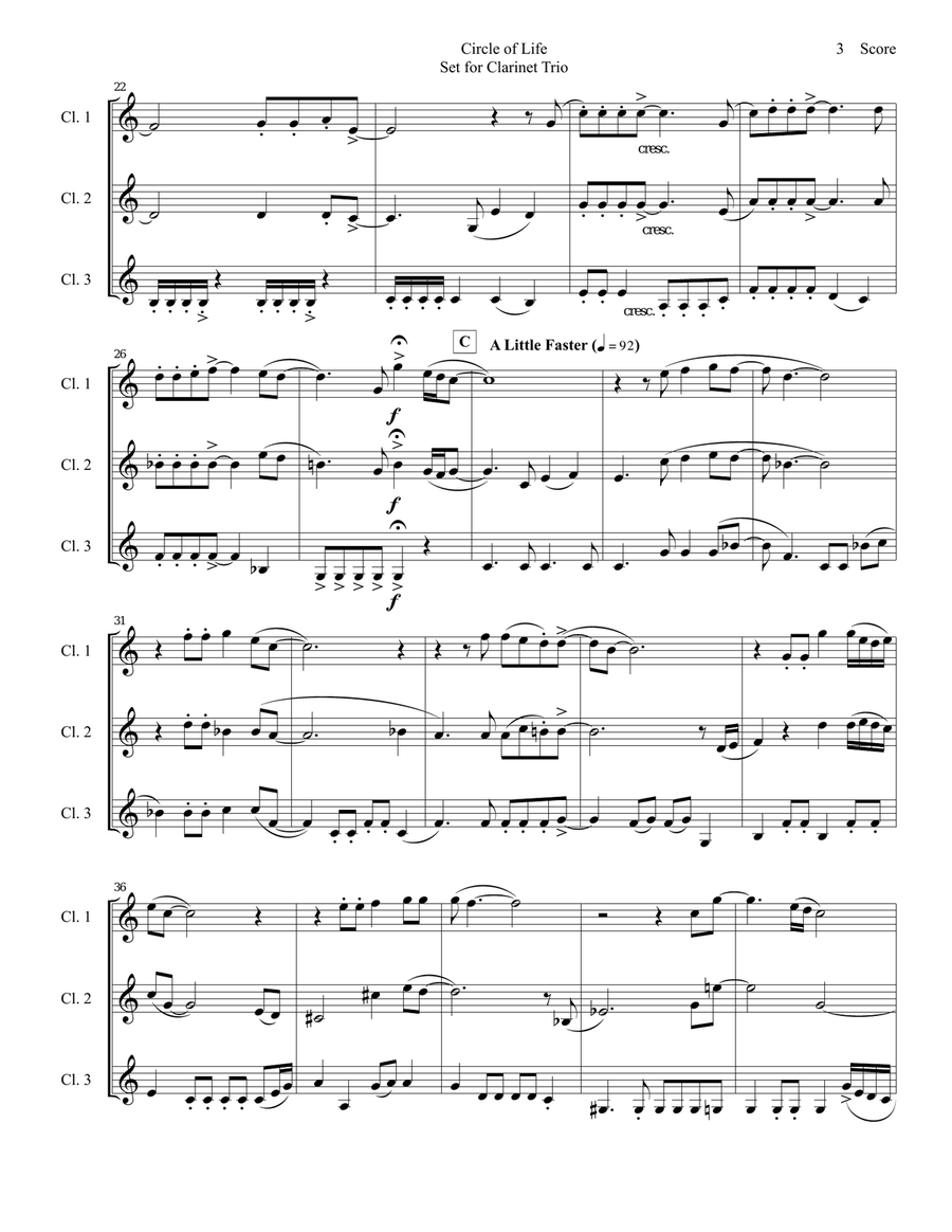 Circle Of Life Circle Of Life B-Flat Clarinet scores gallery preview page 4