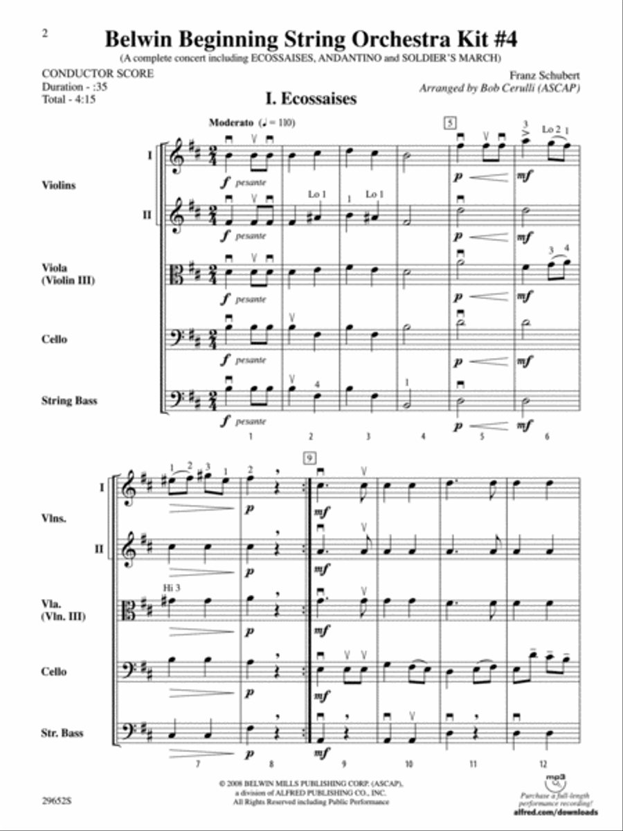 Belwin Beginning String Orchestra Kit #4 String Orchestra scores gallery preview page 2