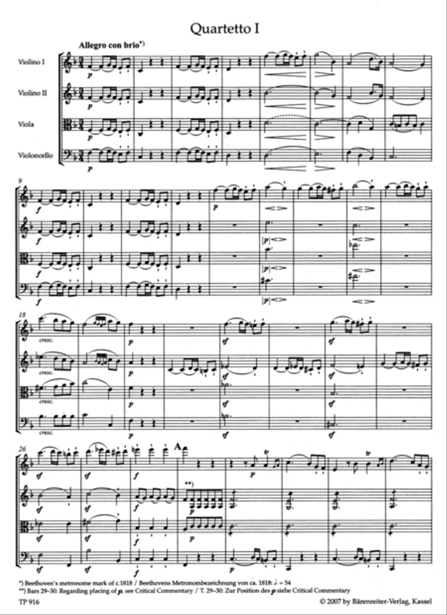 String Quartets, op. 18 String Quartet scores gallery preview page 2