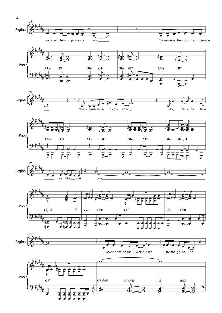 World Burn Piano, Vocal scores gallery preview page 3