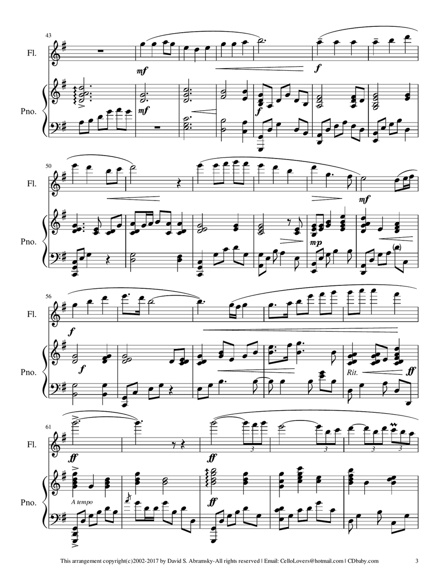 Be Thou My Vision (arr. for flute and piano) Flute Solo scores gallery preview page 3