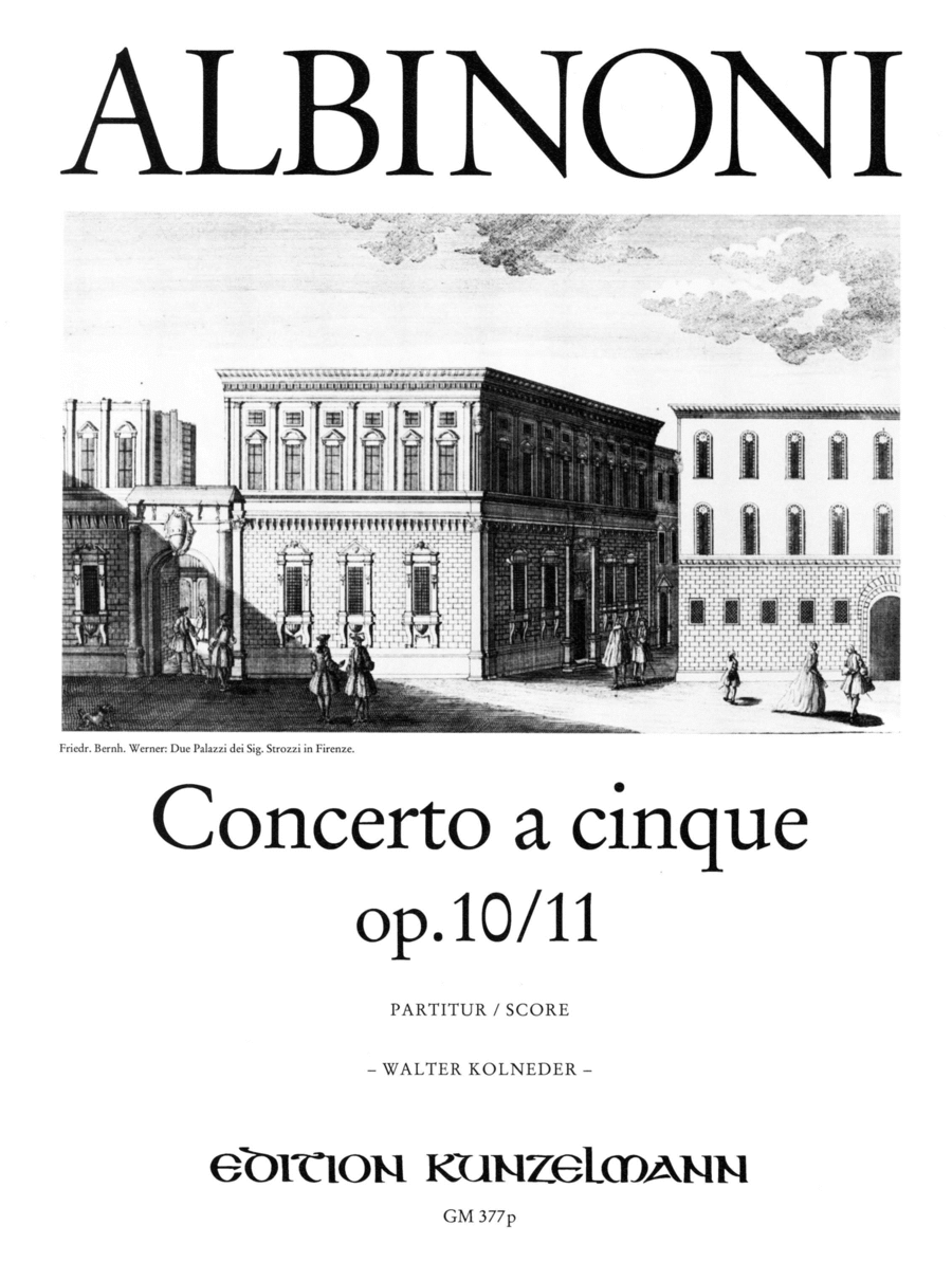 Concerto a cinque Op. 10/11 by Tomaso Giovanni Albinoni Violin - Sheet Music