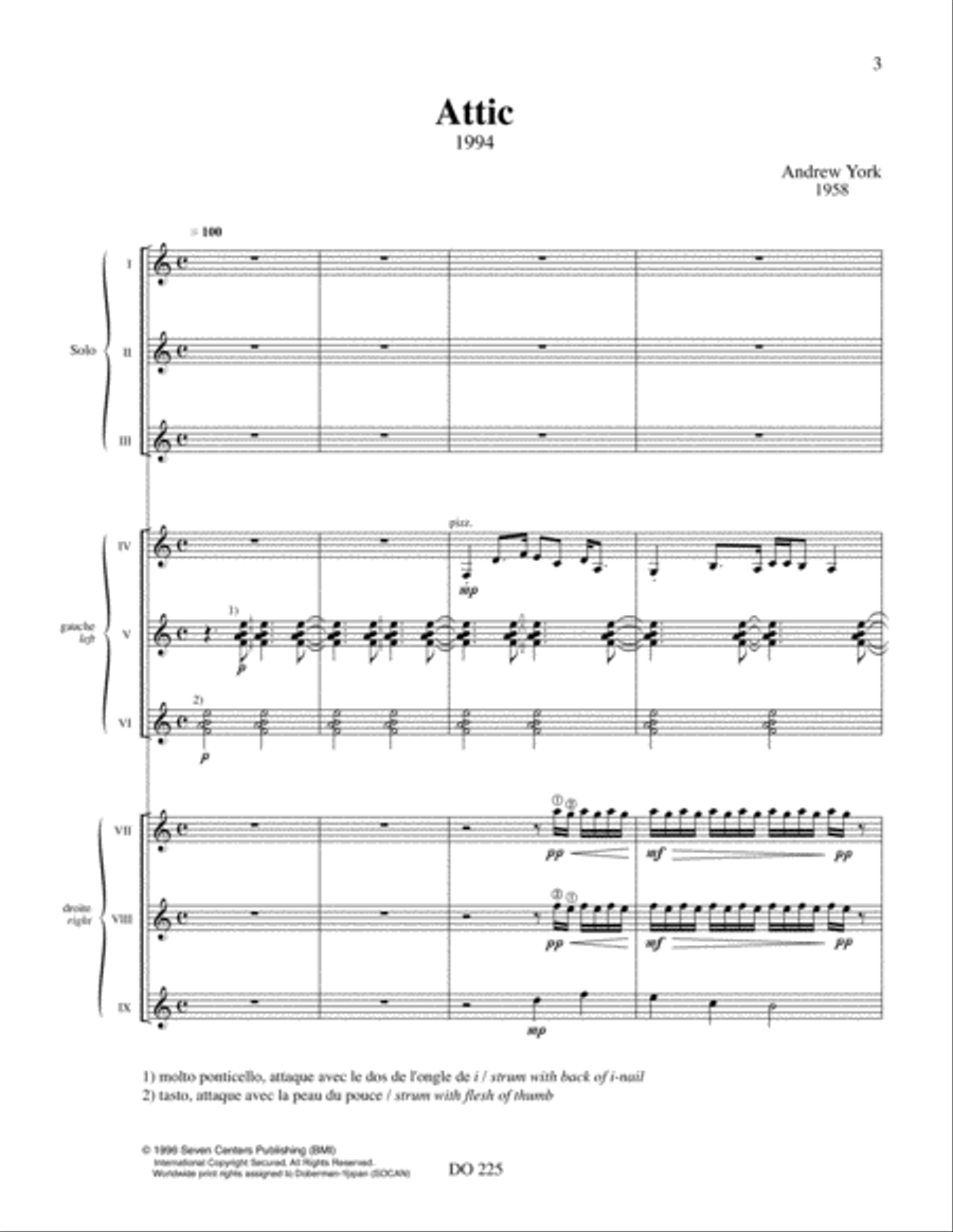 Attic (9 guit.) Guitar Ensemble scores gallery preview page 3