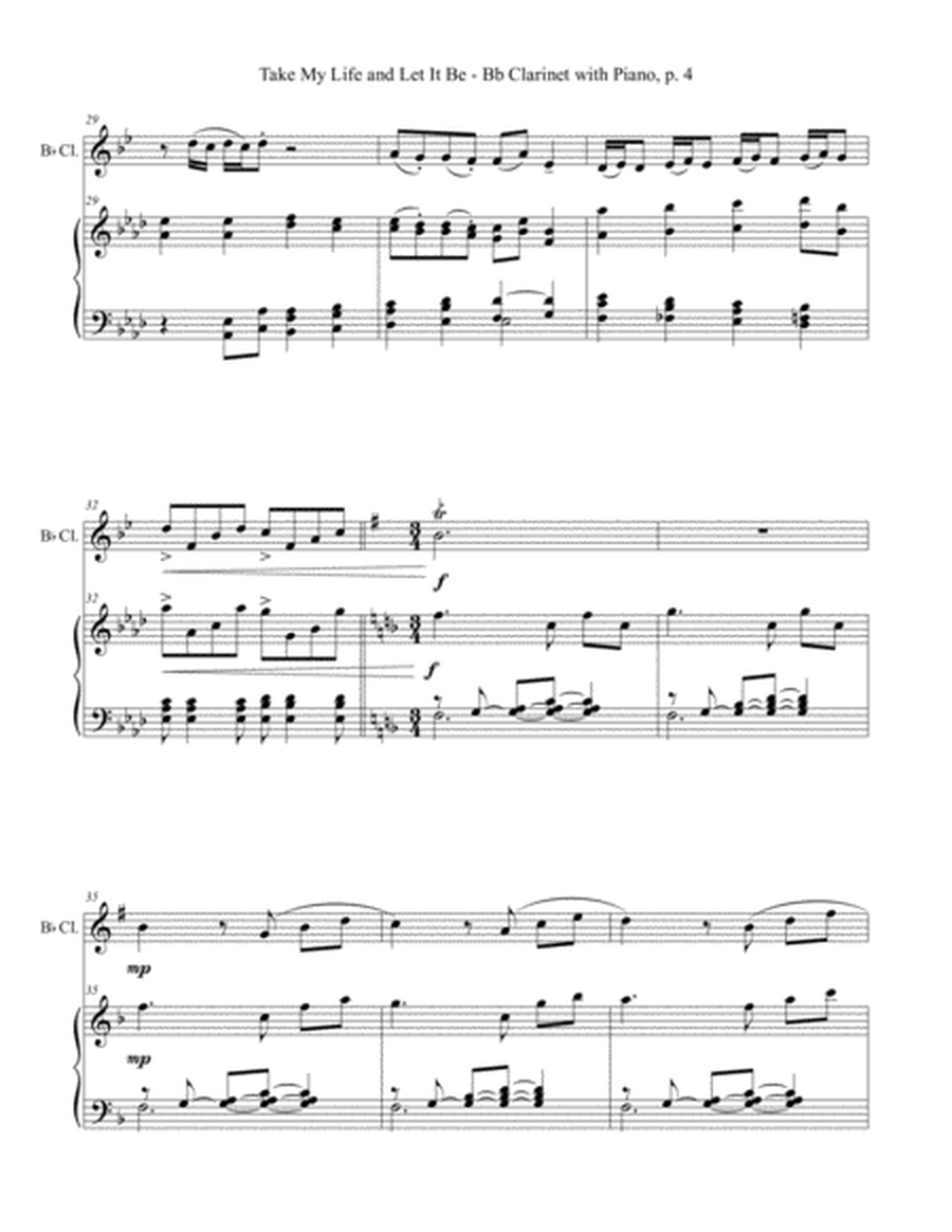TAKE MY LIFE AND LET IT BE Hymn Sonata (for Bb Clarinet and Piano with Score/Part) image number null