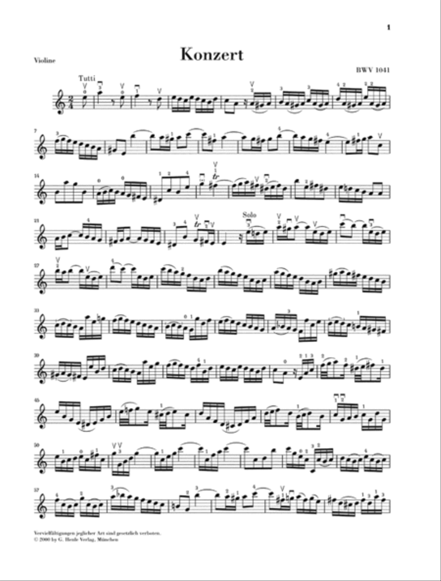 Concerto for Violin and Orchestra in A minor BWV 1041 Violin Solo scores gallery preview page 4