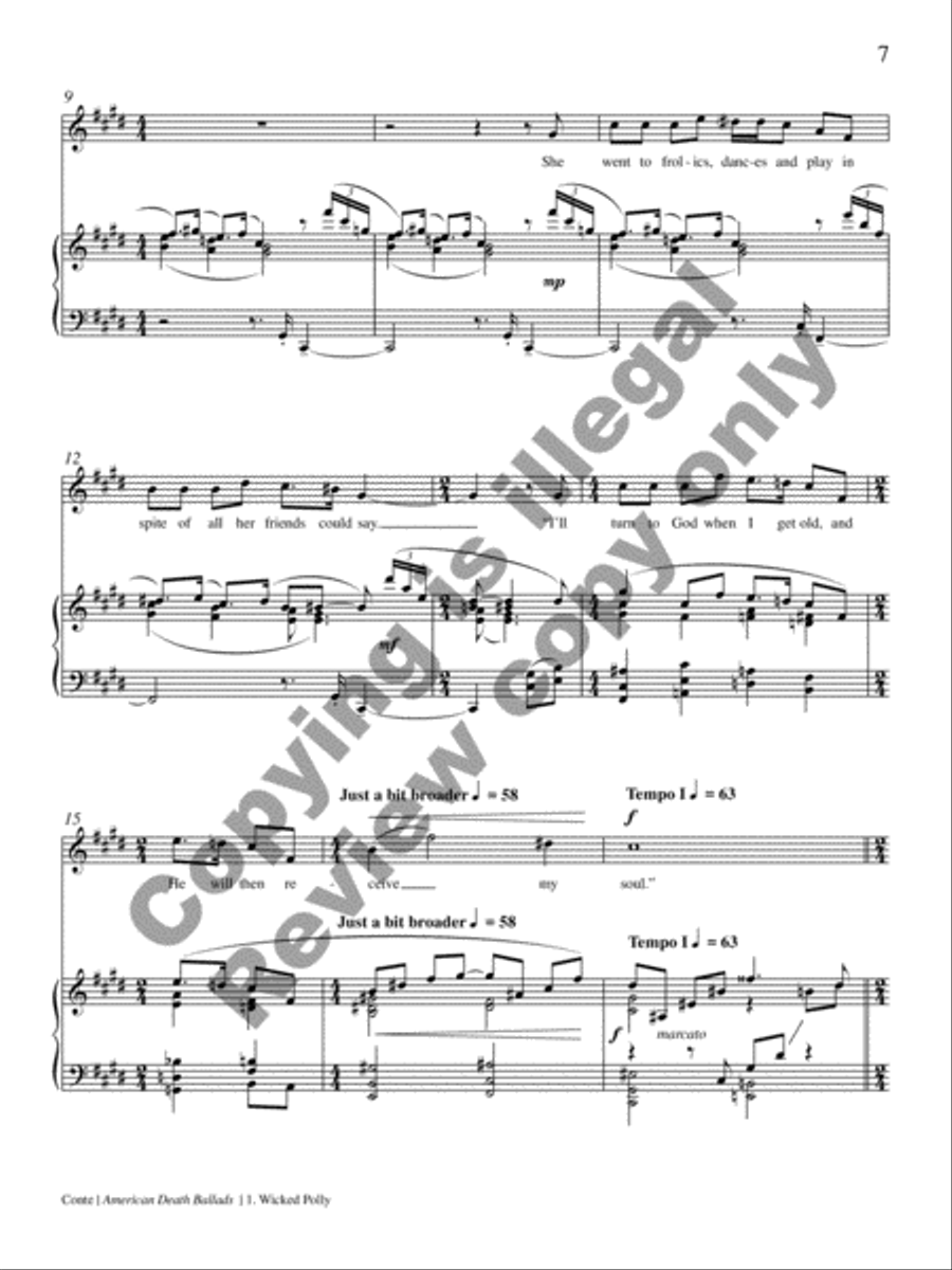 American Death Ballads (Piano/Vocal Score) High Voice scores gallery preview page 8