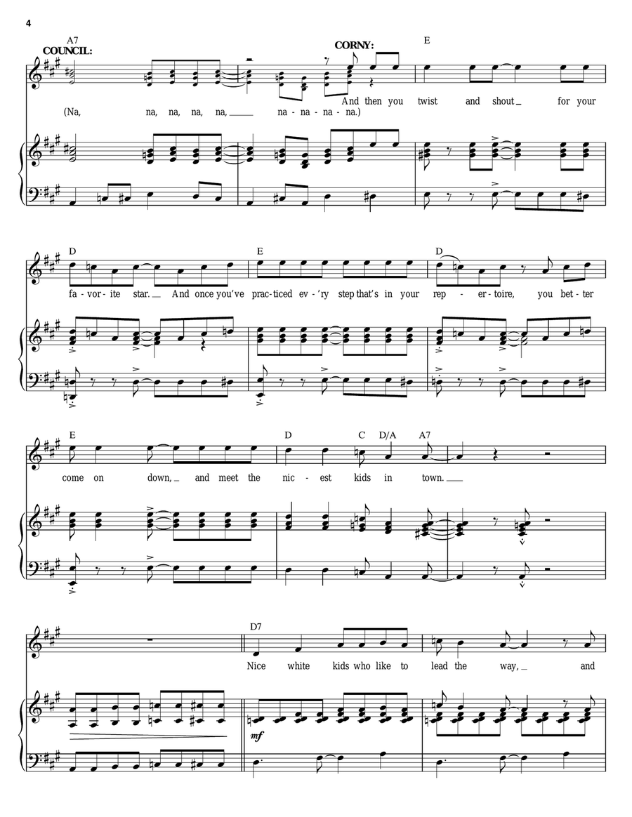 The Nicest Kids In Town Piano, Vocal scores gallery preview page 4