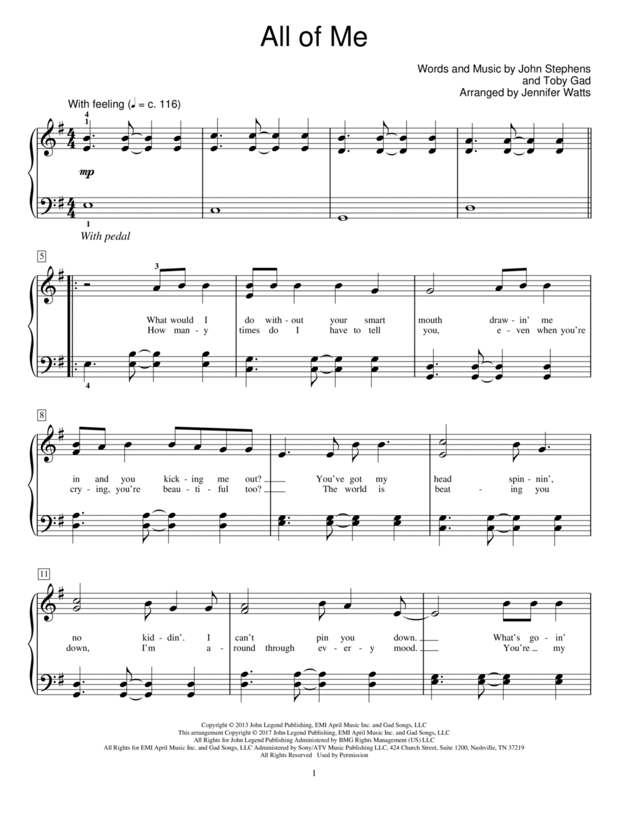 All Of Me A Cappella scores gallery preview page 1