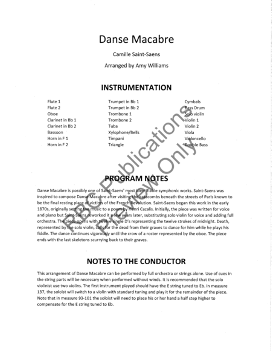 Danse Macabre Danse Macabre Full Orchestra scores gallery preview page 3