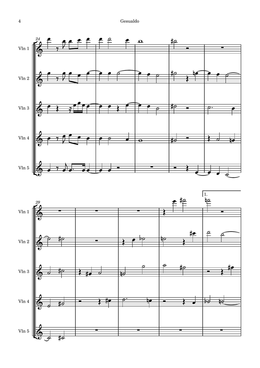 Merce Grido Piangendo String Quintet scores gallery preview page 4