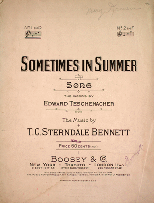 Sometimes in Summer. Song
