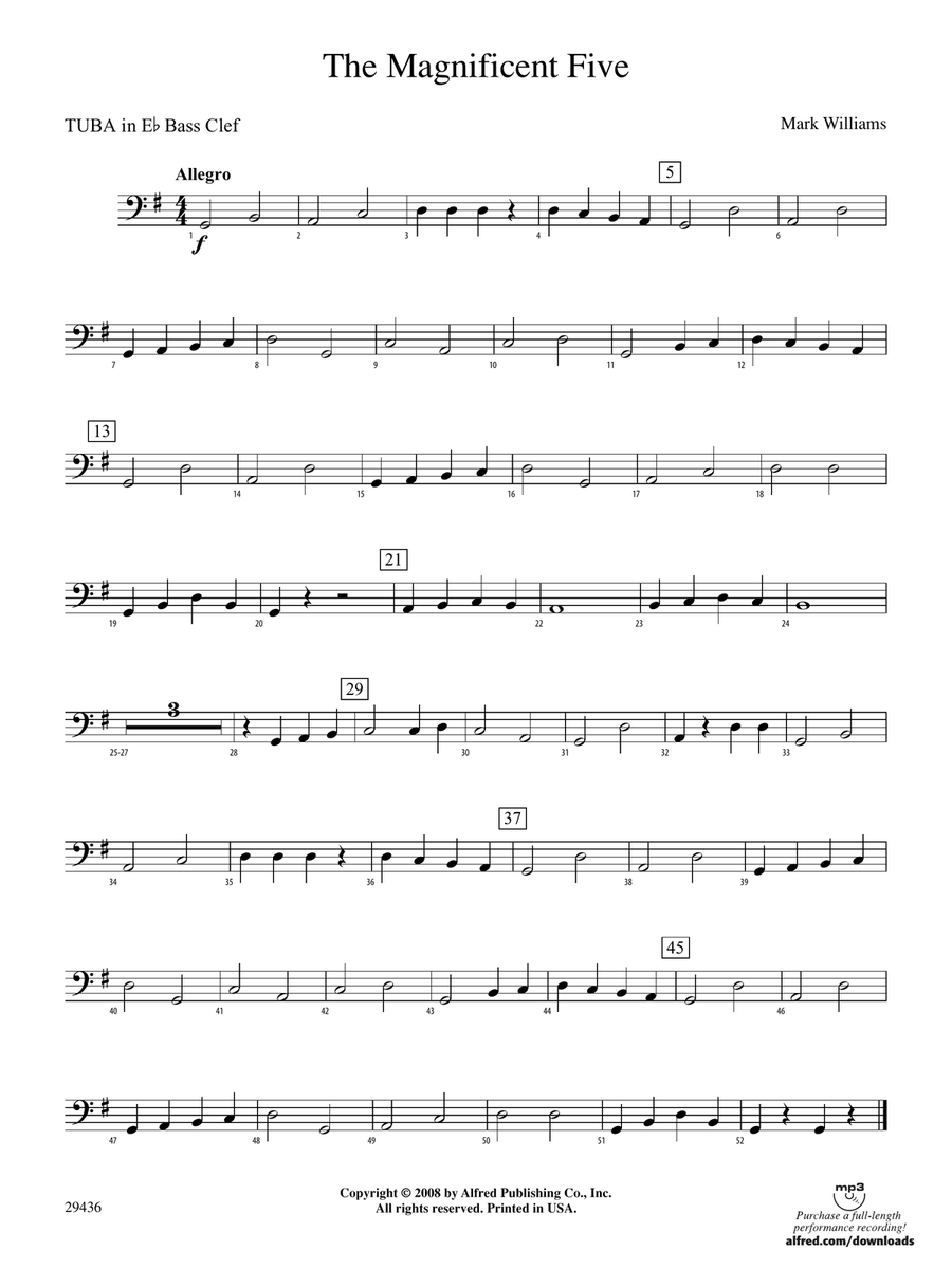 The Magnificent Five: (World Part) E-flat Tuba B.C.