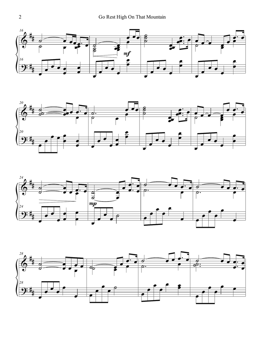 Go Rest High On That Mountain Piano Solo scores gallery preview page 3