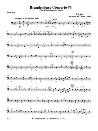 Brandenburg Concerto No. 6, 3rd Movement (Abridged): String Bass