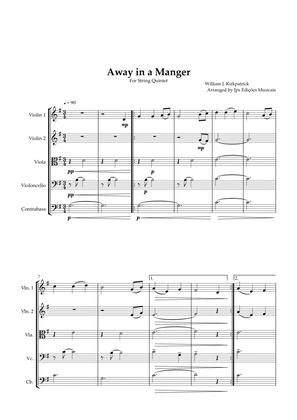 Book cover for Away in a Manger for String Quintet