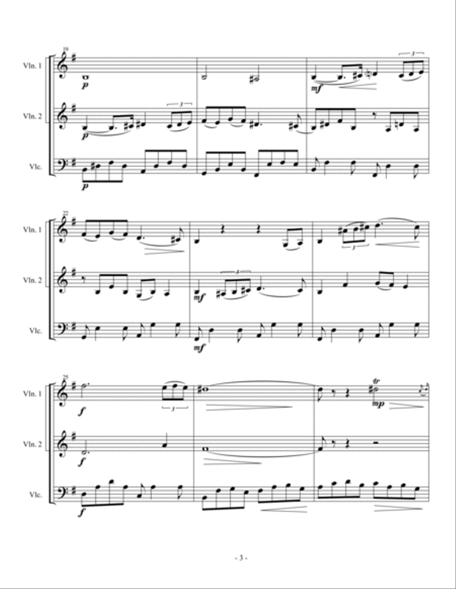 Pavane by Faure (arranged for String Trio) String Trio scores gallery preview page 5