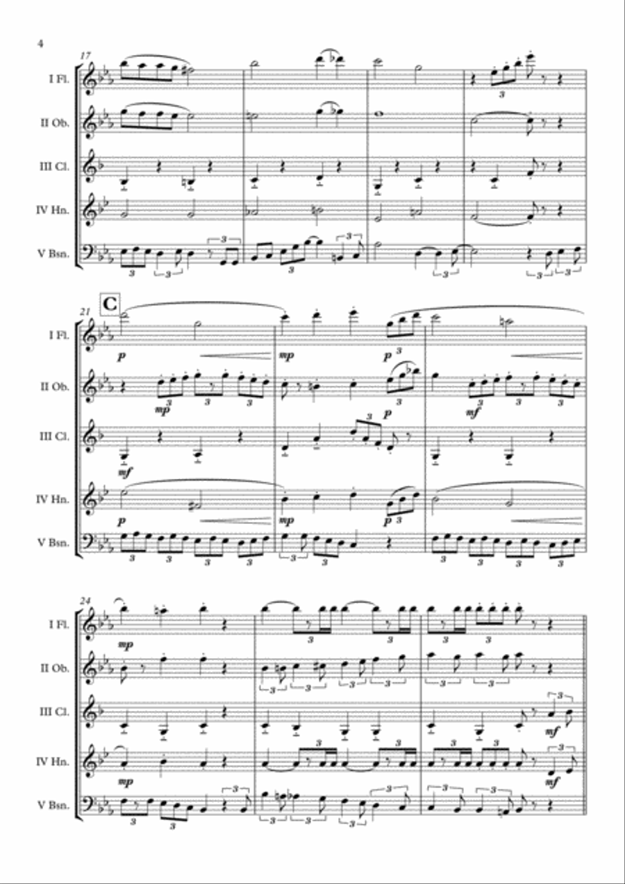 It's Beginning To Look Like Christmas Woodwind Quintet scores gallery preview page 5