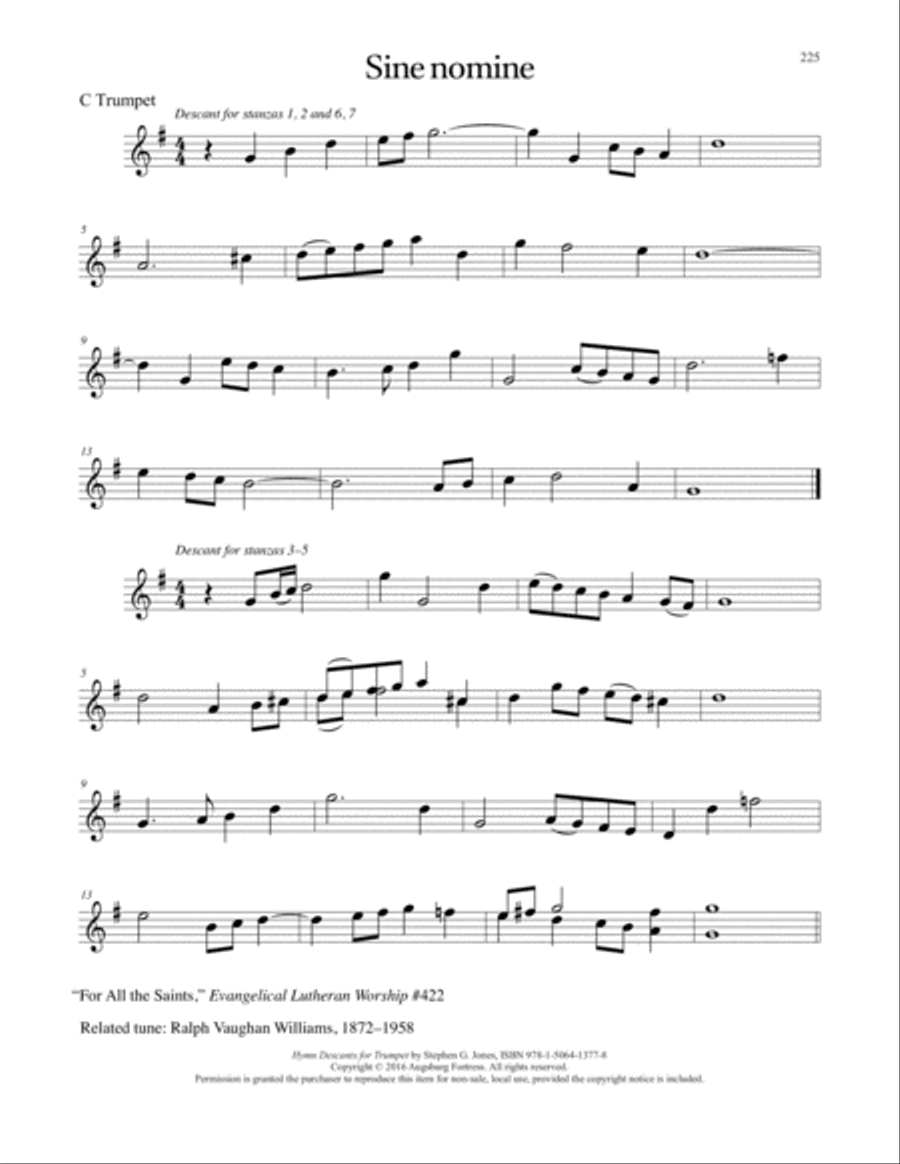 Hymn Descants for Trumpet C Trumpet scores gallery preview page 226