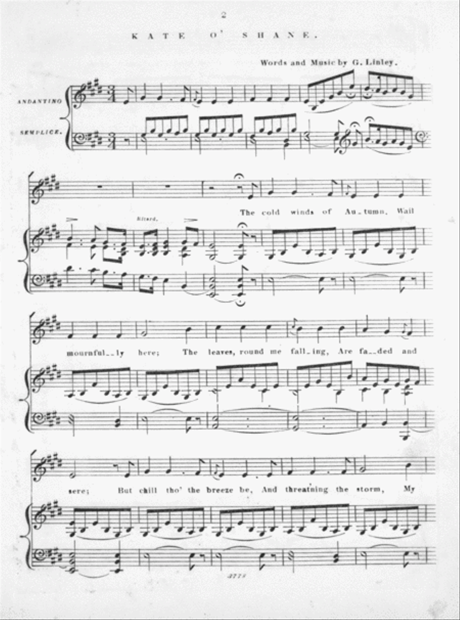 The Harp of Erin, or, Songs of Killarney. Kate O'Shane Harp scores gallery preview page 2