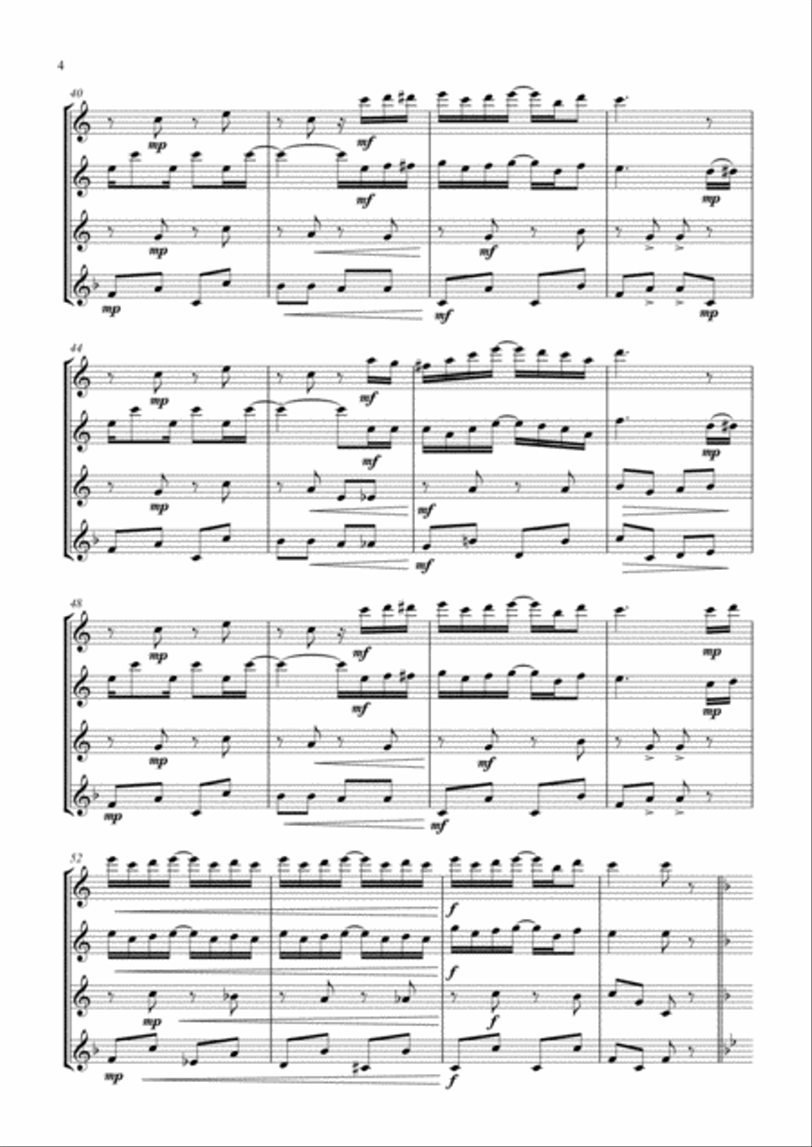 The Entertainer. For Flute Quartet Flute Quartet scores gallery preview page 4