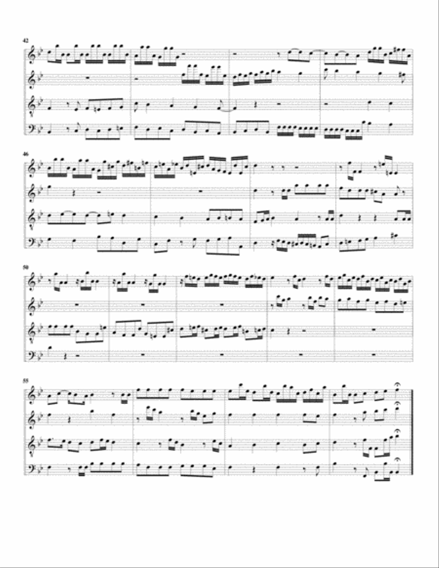 Fugue in imitation of the postilion's horn from Capriccio BWV 992 (arrangement for 4 recorders) Recorder scores gallery preview page 3