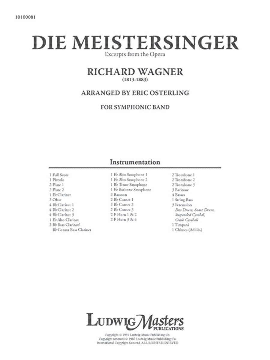 Die Meistersinger Excerpts Concert Band scores gallery preview page 1