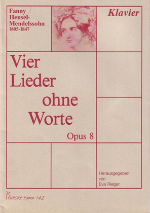 Book cover for Vier Lieder ohne Worte op. 8