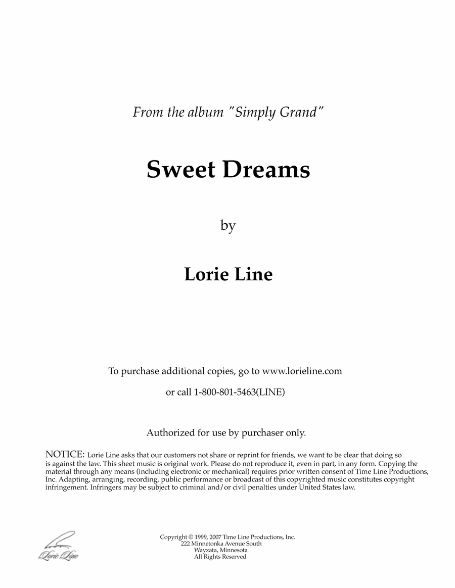Sweet Dreams Piano Solo scores gallery preview page 1