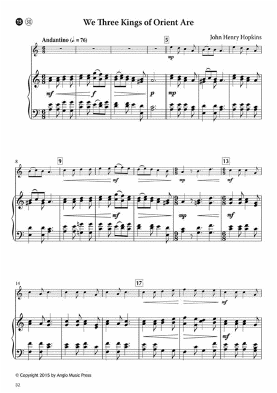 15 Easy Christmas Carols Piano Accompaniment scores gallery preview page 5