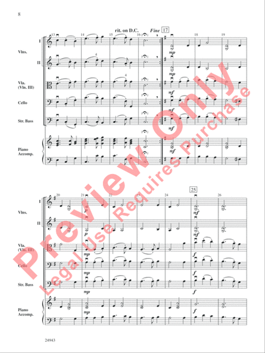 Musik of Shakespeare's Daye String Orchestra scores gallery preview page 9