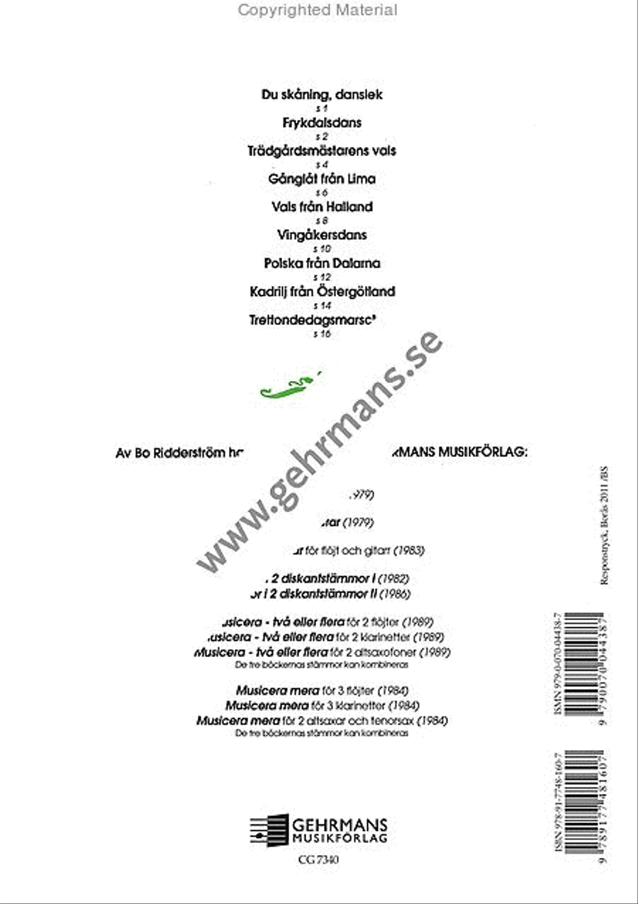 Svenska latar for klarinetter Clarinet Duet scores gallery preview page 11
