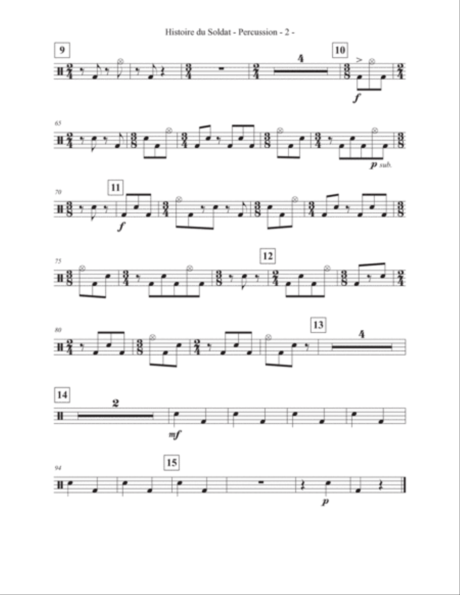 Histoire du Soldat Percussion Part Histoire du Soldat Percussion Part Chamber Music scores gallery preview page 3