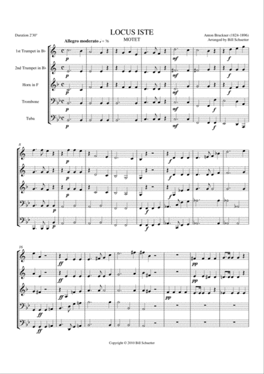 Locus Iste Brass Quintet scores gallery preview page 1
