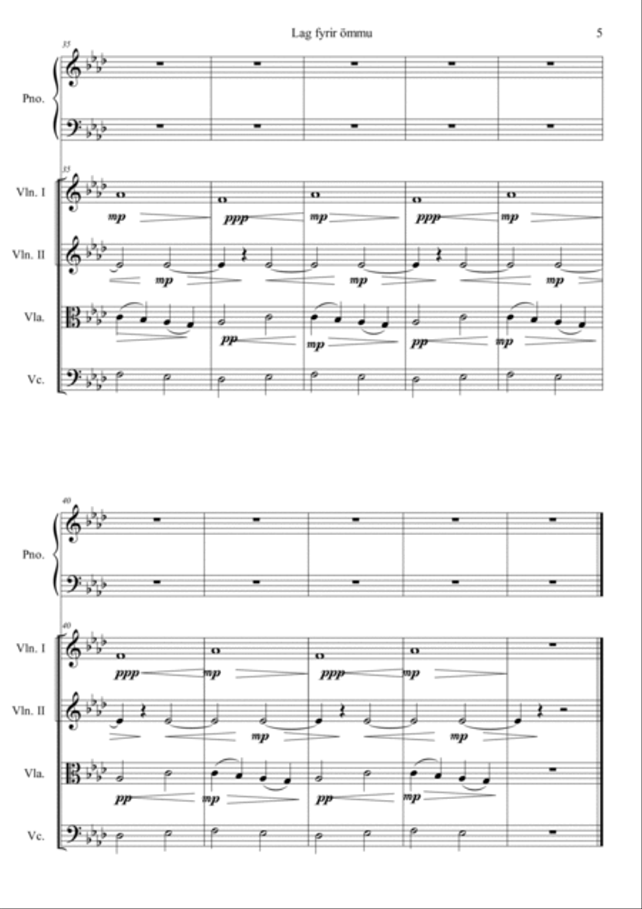Lag Fyrir Ommu Piano Quartet scores gallery preview page 5