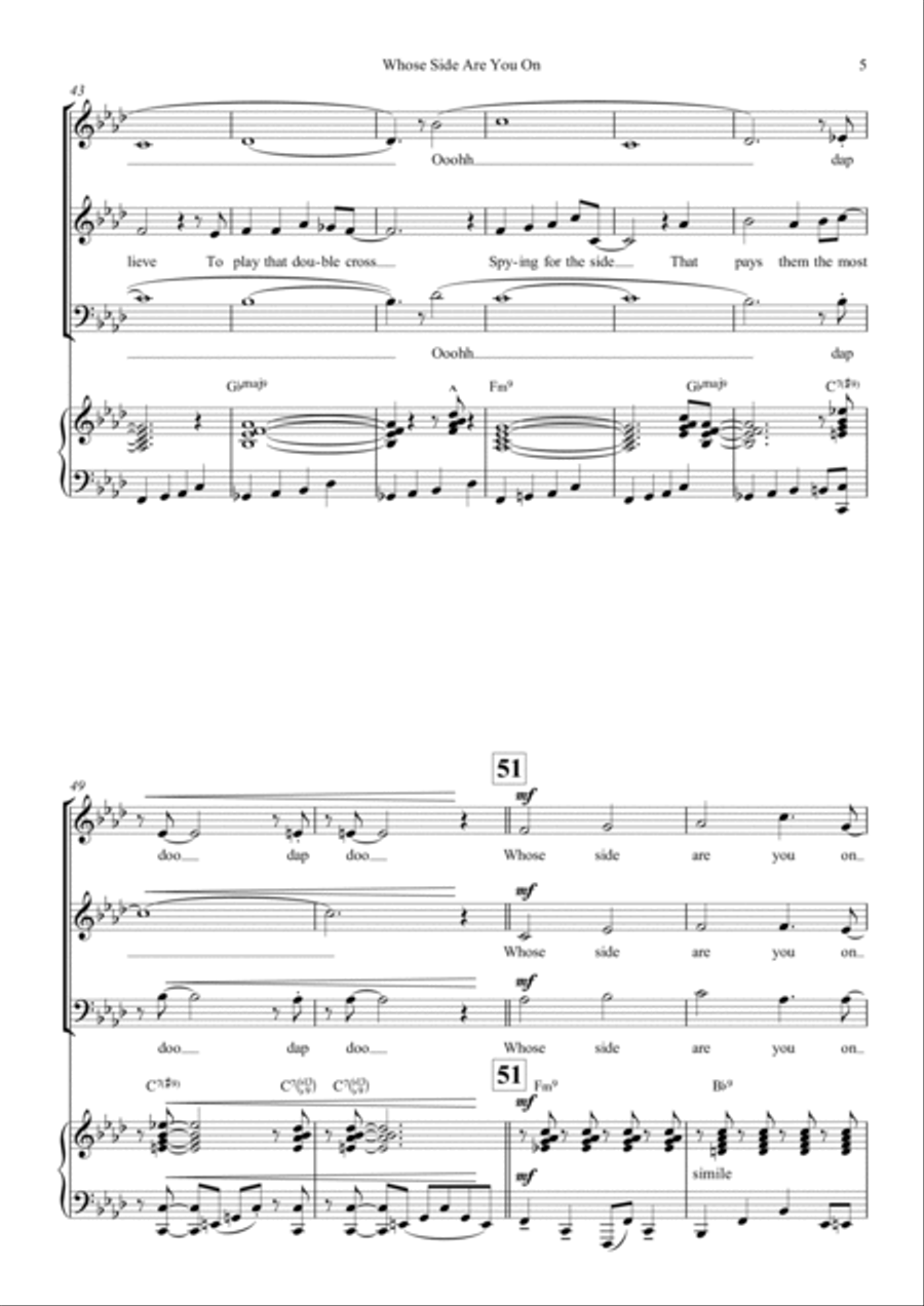 Whose Side Are You On 3-Part scores gallery preview page 5