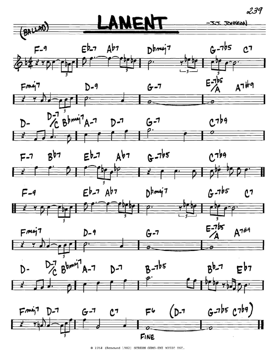 Lament Lament Piano scores gallery preview page 1
