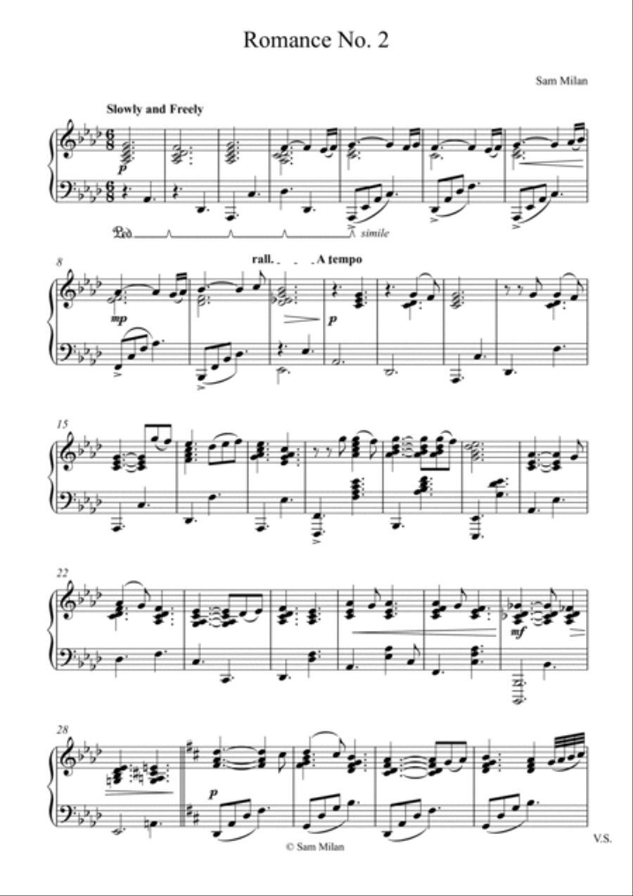 Romance No. 2 Piano Solo scores gallery preview page 1