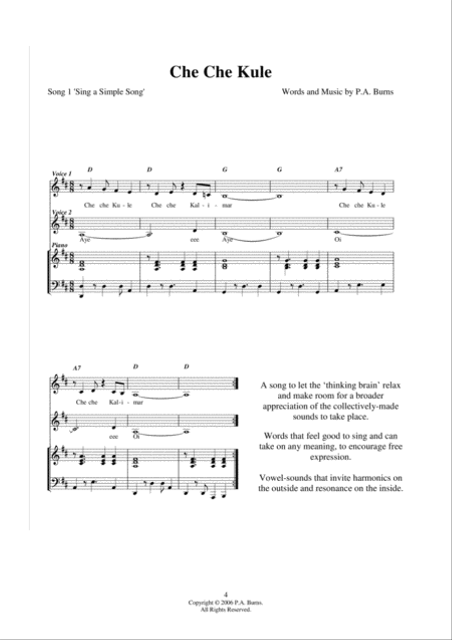 Sing a Simple Song Sing a Simple Song Unison Choir scores gallery preview page 4
