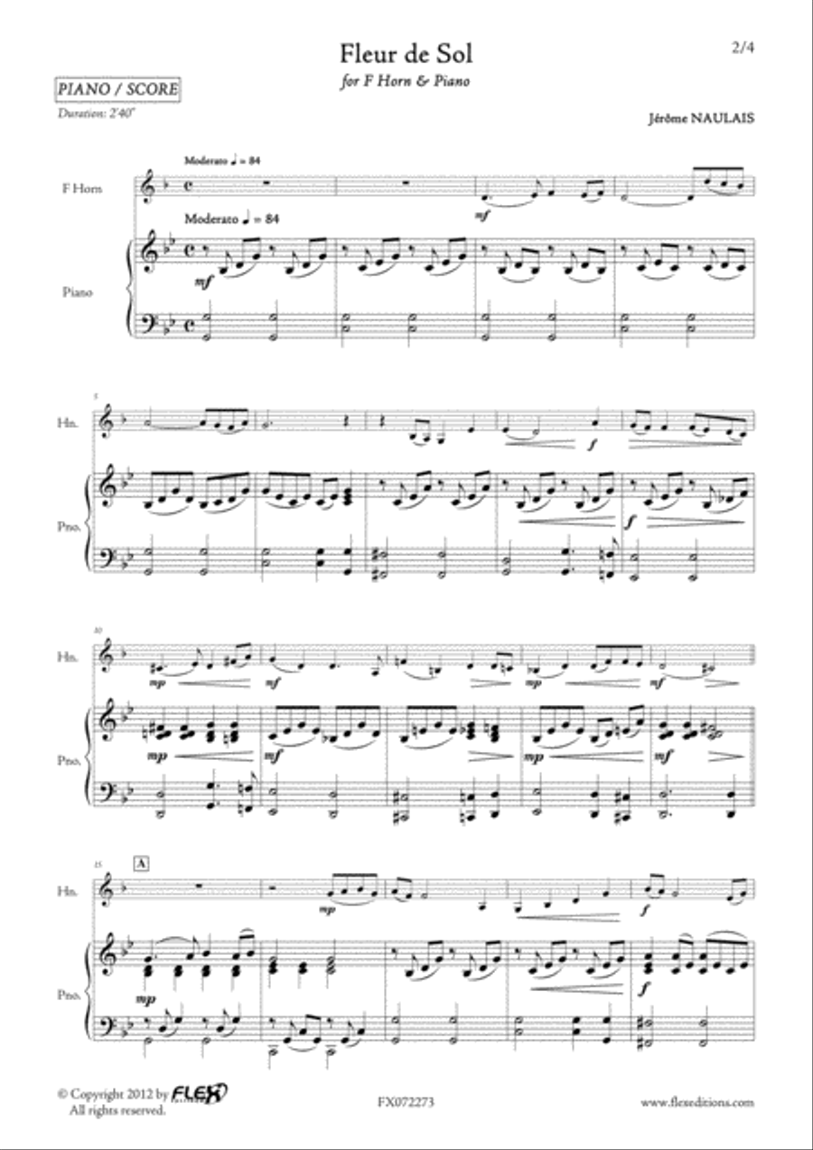 Fleur de Sol Piano scores gallery preview page 2