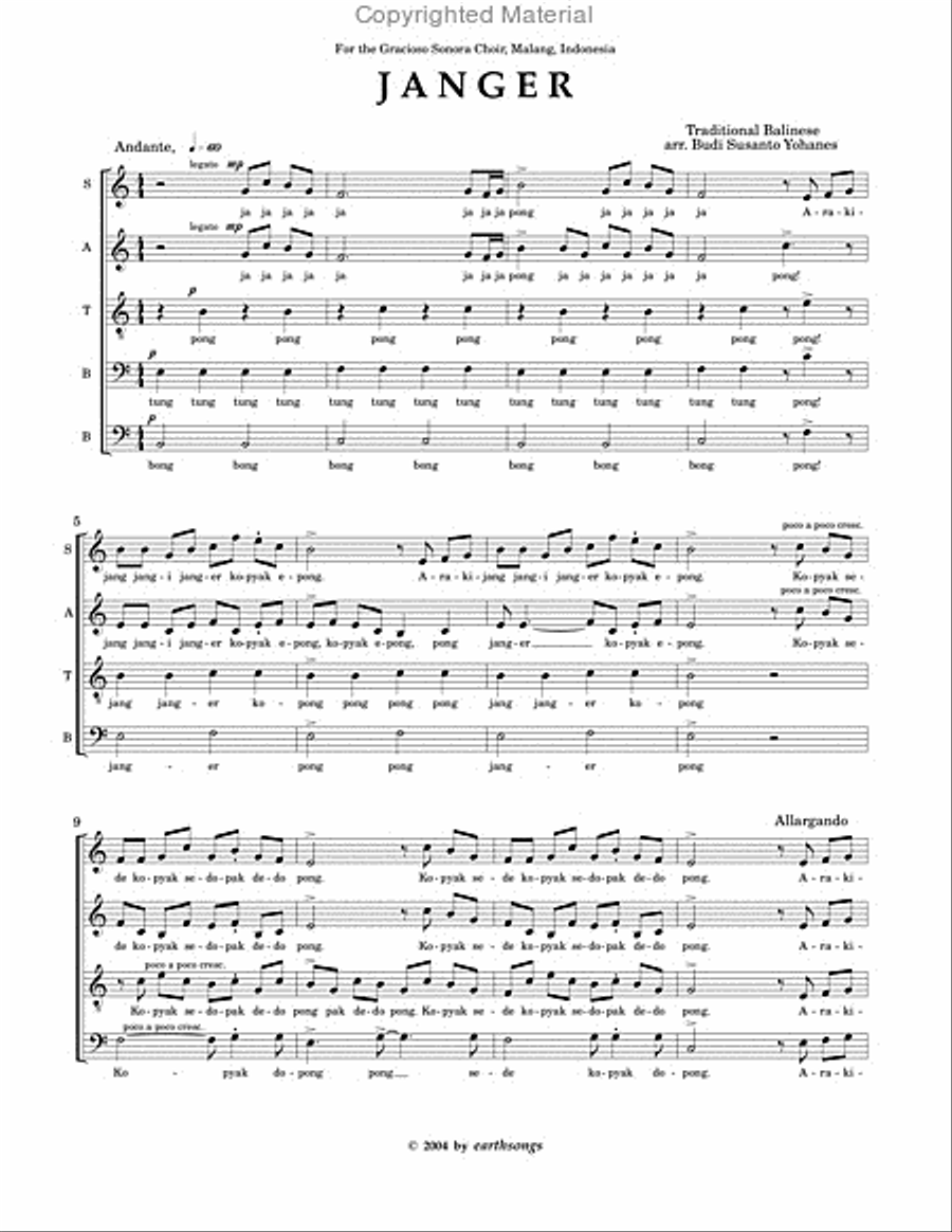 janger Choir scores gallery preview page 2