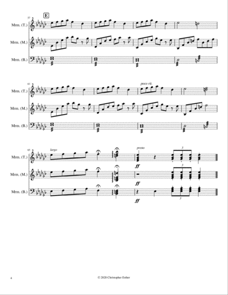 La Leccata (for three marimbists) Marimba scores gallery preview page 4