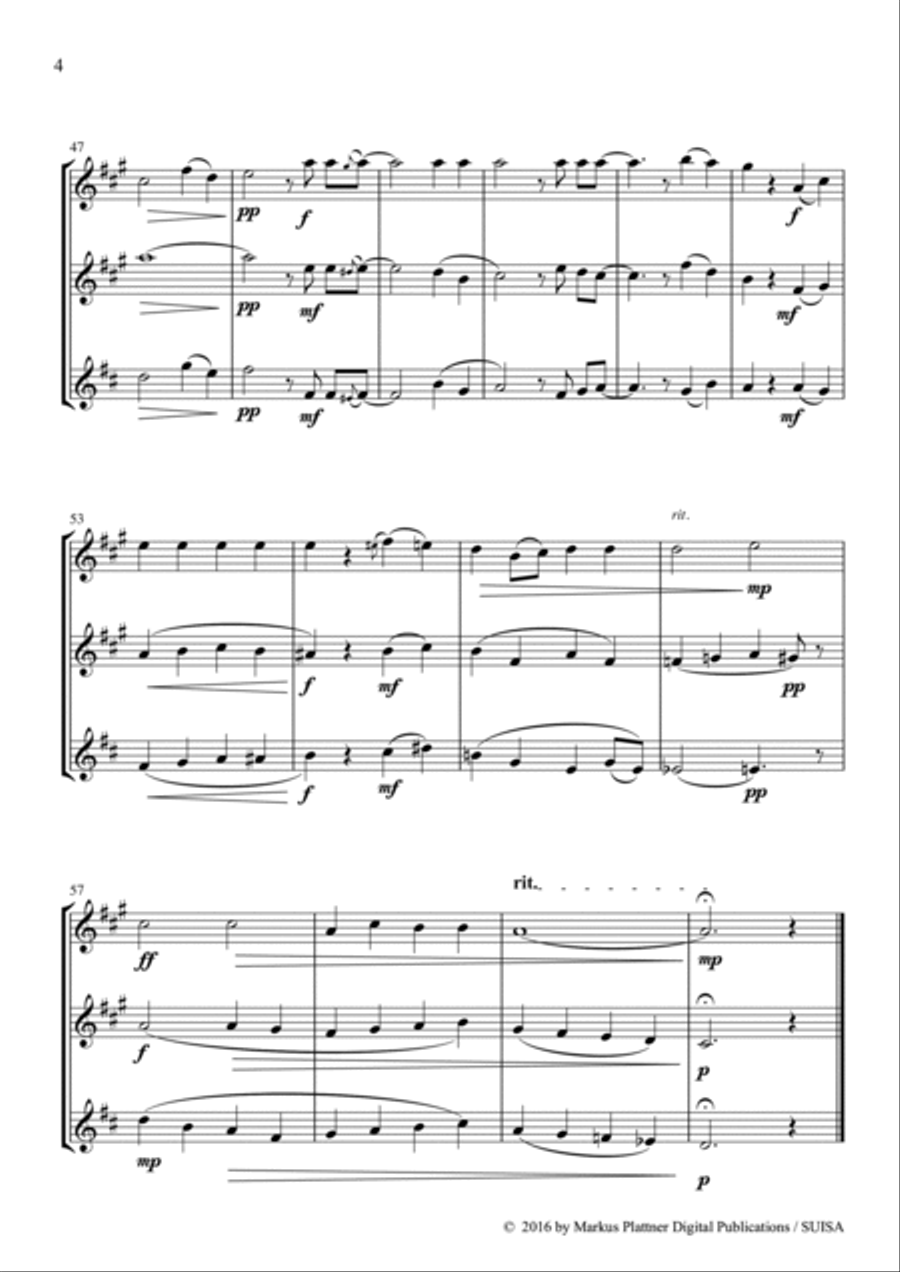 ‘Let Us Break Bread Together’ for Flute Trio (2 flutes and alto flute) Flute Trio scores gallery preview page 6
