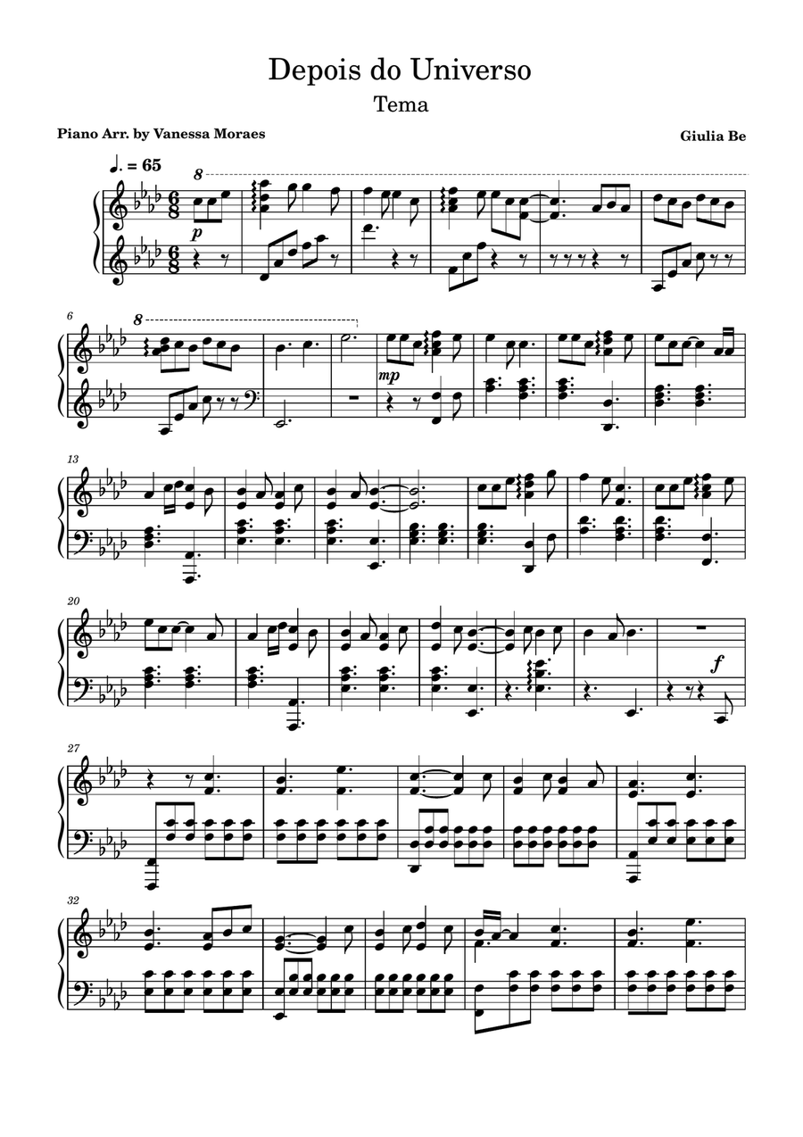 Depois Do Universo Depois Do Universo Piano Solo scores gallery preview page 1