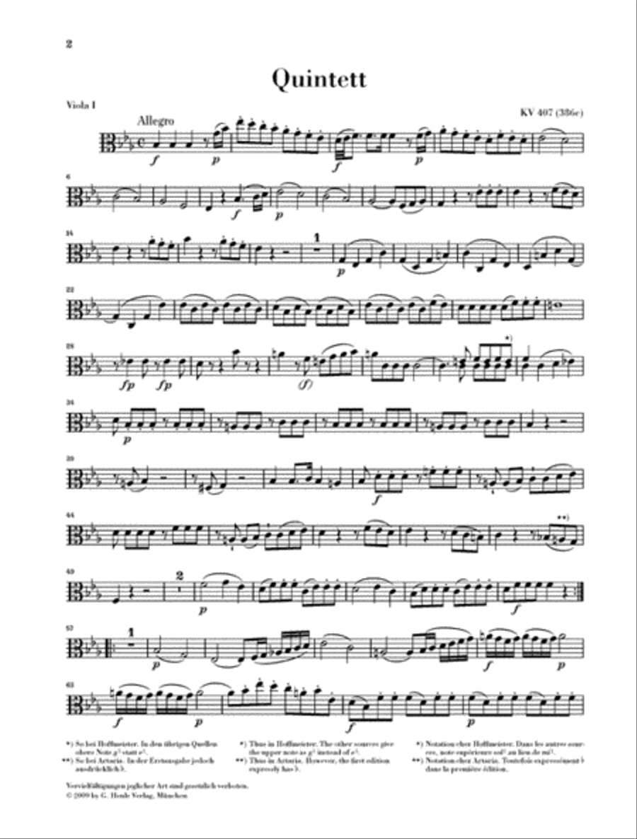 Horn Quintet in E-flat Major K. 407 (386c) Brass Quintet scores gallery preview page 5