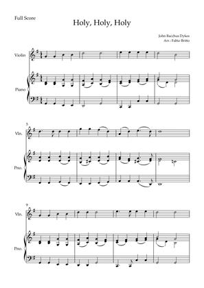 Holy, Holy, Holy (Traditional Christian Song) for Violin Solo and Piano Accompaniment