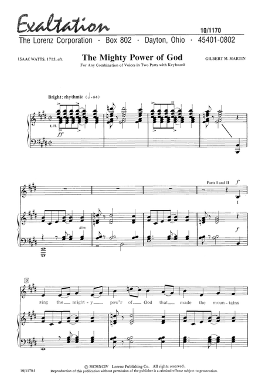 The Mighty Power of God The Mighty Power of God 2-Part scores gallery preview page 1